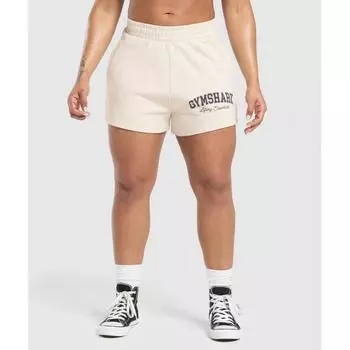 Gymshark Lifting Essentials Graphic Brushed 4 Shorts Oat White B3c5h Wc1v XS