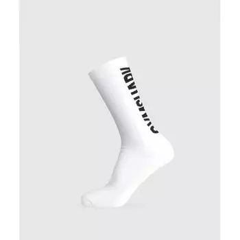 Gymshark Plush Wordmark Crew Sock White I3a7x Wb57 S