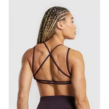 Gymshark Спортивный бюстгальтер Back Gains сливово-коричневый B8A5U NBZN