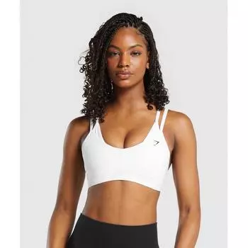 Gymshark Спортивный бюстгальтер Double Up Белый B8a5v Wb57 XXS