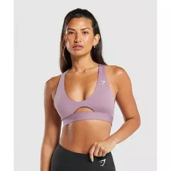 Gymshark Спортивный бюстгальтер Peek A Boo, мягкий фиолетовый, b8A5z Pbzs XXS