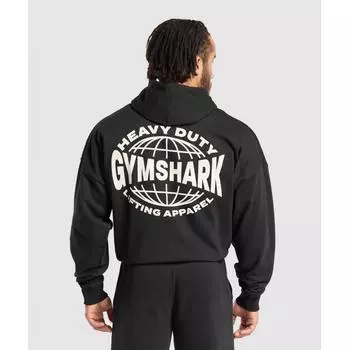 Gymshark Толстовка с капюшоном Heavy Duty Apparel черного цвета A7A4S BB2J XS