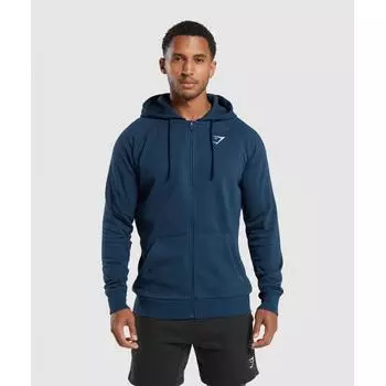Gymshark Толстовка с капюшоном на молнии Crest Navy A2a1u Ubcy XS