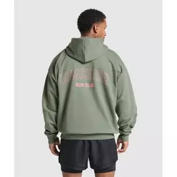 Gymshark Толстовка с капюшоном Running Graphic Unit Green A7a1f Ecjf XS