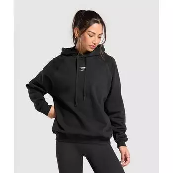 GYMSHARK Training Oversized флисовая толстовка, черная B5A7N BB2J XS