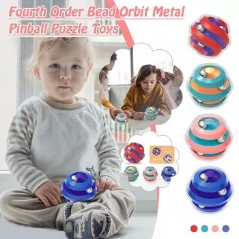 (H0826)Игрушки-непоседы из бисера, снимающие стресс металлические головоломки-пинболы, вращающиеся игрушки из бисера розовый