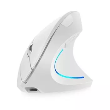 H1 Вертикальная мышь 2,4G USB Беспроводная игровая эргономичная мышь Компьютерная бесшумная мышь 2400 точек на дюйм с подсветкой RGB для домашнего офиса ПК чёрный