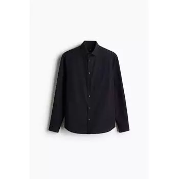 Рубашка из смеси лиоцелла HM Regular Fit, темно-синяя S