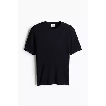 Футболка HM Regular FiT Rib Knit, цвет темно-синий XS