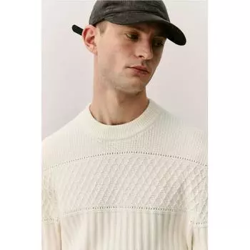 Джемпер текстурированной вязки HM Regular Fit кремовый XS