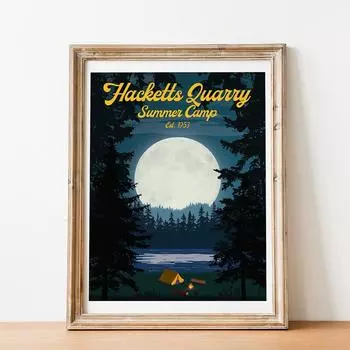 Hacketts Quarry, плакаты для летнего лагеря, украшение, винтажный декор комнаты, принты, фотографии, видеоигры, искусство, домашняя стена, современная настенная живопись 21x30cm No Framed белый