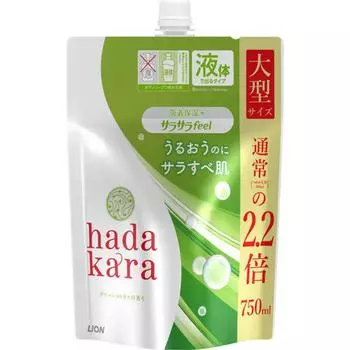 Hadakara Hadakara Мыло для тела Мягкое ощущение Тип Зеленый Цитрусовый Аромат Сменный блок Большой размер 750 мл