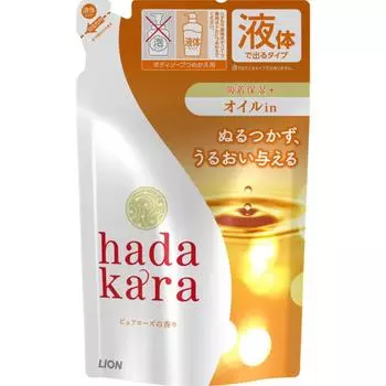 Hadakara Hadakara Мыло для тела Масло In Type Чистый аромат розы Сменный блок 340 мл