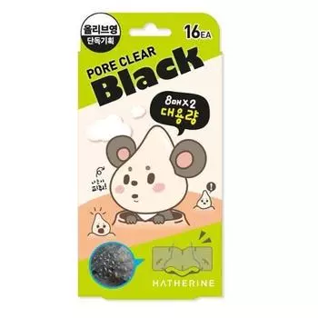 Haerin Pore Clear Black Nose Pack 16 листов (большая емкость)