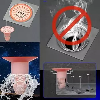 Hair Catcher Gas Sealer Floor Strainer Trap Seal Shower Floor Drain Backflow Preventer Valve Sewer Core Drainage Insert Drain Plug белый/серый