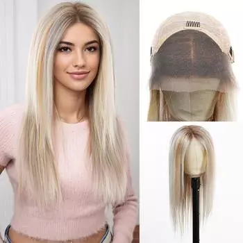 HAIRCUBE Платиновый блондин Коричневый HD Парик из натуральных волос на кружеве Remy Длинный прямой 13x4 Предварительно сорванный парик из натуральных волос для женщин Ежедневно