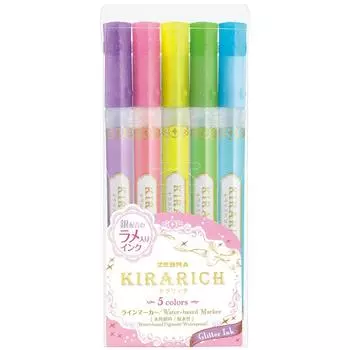 Хайлайтер Zebra Kirarich 5 цветов WKS18-5C разноцветный