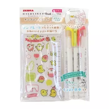 Хайлайтер Zebra Mild Liner Blush Ochasan Collaboration Warm and Cheerful Piyo Set SE-WFT8-OC-SB