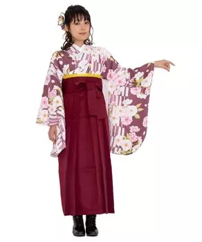 Hakama Graduation College Gorgeous B Splendid Red Cherry Hakama [KYOETSU] Set, Ceremony, Students, Women s, (2. Blossoms, M)