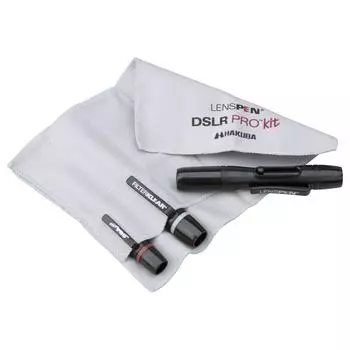 HAKUBA Maintenance Supplies Lens Pen Pro Kit Plus Black of 3 Head Spare Storage Fiber Pen Type Cleaner [Set + + Cloth] KMC-LP23BKTP чёрный