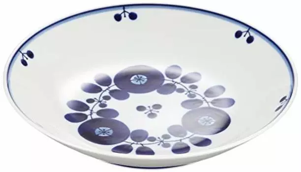 Hakusan Pottery Freedish Blue Bloom Bouquet, Approx. 7.9 x 1.6 inches (20 x 4 cm), Hasami Ware Made in Japan