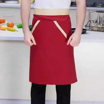 Half Apron with Pockets Cooking Cleaning Chef Oil Stain Resistant Baking Work Bib Bistro чёрный