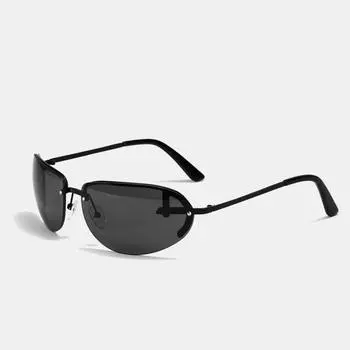 Half-Frame Glasses, Technological Sense, Futuristic Sunglasses, Female Ins Personality, Half-Frame Sunglasses, Male Cat Glasses
