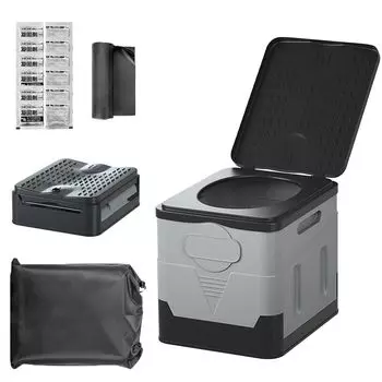 Halffire Simple Portable включает в себя 12 утилизации 12 Грузоподъемность Складной туалет для ликвидации последствий стихийных бедствий Туалет, Туалет, Мешки, Коагулянты, 100 кг, Профилактика,