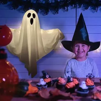Хэллоуин Белое Привидение Украшение LED Glow Ghost Home Внутреннее Уличное Украшение Дома с Привидениями Бар Украшение Для Вечеринки На Хэллоуин