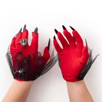 Halloween Animal Gloves, Plush LatexGhostClaw Covers, Escape Room, Haunted House ThemePark Horror Costume Props One Size