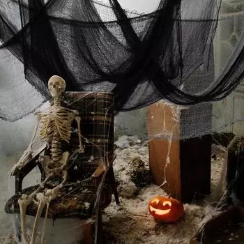 Halloween Black Gauze Ghost Cloth Haunted House Hanging Gauze Ornaments For DIY Halloween Party Decoration Supplies Wholesale About 76x198CM