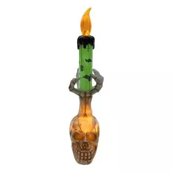 Halloween Candle Holder Light Spooky And Stylish Decorative For Halloween Creative Ornaments Lightweight LED For Home Haunted House Bar Supplies One Size зелёный