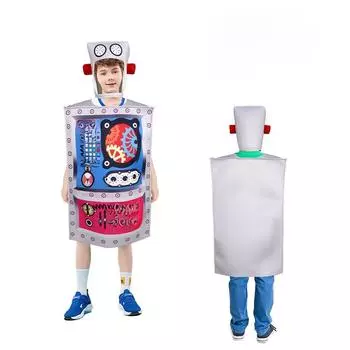 Halloween Costume Robot Creative Polyester Cosplay Wear Adults Kid Theme Parties Kids