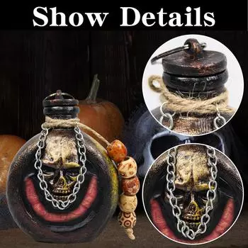 Halloween Cowboy Western Skulls Wine Pot Resin Ornament One Size