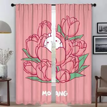Halloween Decoration M-Molangs Kitchen Curtains for Living Room Curtain Blinds Home Interior Curtains 2 Pieces Shades Partition W50xH70cmx2pcs-CL