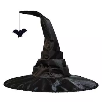 Halloween Folds Witch Wizard Black Hat Party Cosplay Costume Headgear Devil Cap Props Decoration Supplies For Adult Women Men