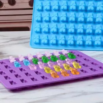 Halloween Food Grade 50 Silicone Chocolate Mold DIY Baking Tool Cute Cartoon Mini Gummy Mold