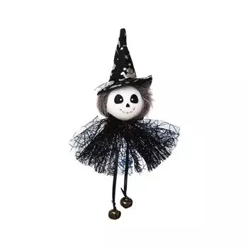 Halloween Hanging Skeleton Ornaments,Witch Hat And Bells Handmade Decorations Halloween Party Household Ornaments One Size