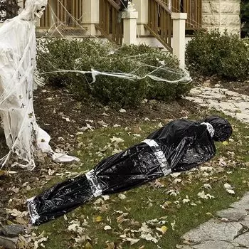 Halloween horror decoration fake corpse inflatable corpse wrap pendant One size чёрный