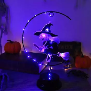 Halloween Ironwork Witch Shaped Lights, Spider Led Copper Wire Lights, Festival Party Atmosphere Decorative Lights One Size