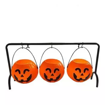 Halloween Party Decoration Witch Bucket Witch Pot Bowl Rack Black Plastic Bucket One Size