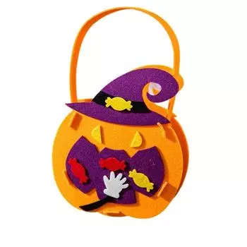 Halloween Pumpkin Children s Hand-held Candy Bag Kindergarten Gift Arrangement Scene Asking For Candy Bag Props Small Gift One Size