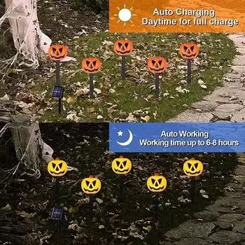 Halloween Pumpkin Ghost Solar Lawn Light Festival Horror Atmosphere Decorative Light Outdoor Party Scene Light String