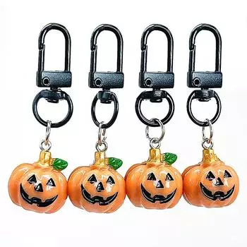 Halloween Pumpkin Keychain Three-Dimensional Cartoon Funny Pumpkin Pendant Holiday Gift