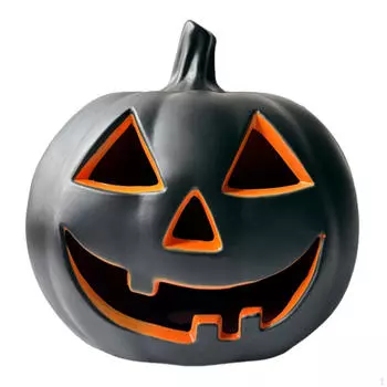 Halloween Pumpkin Lantern Lamp Automatic Switch Elegant LED Illumination Ornament for Club Party чёрный