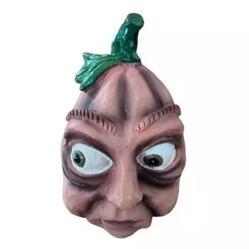 Halloween Pumpkin Statue with Expression Cartoon Pumpkin Head Resin Figurine Sculpture Indoor Outdoor Garden Desktop Decoration A