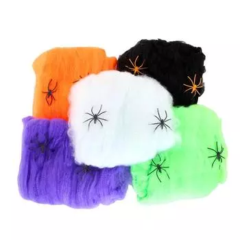 Halloween Scary Party Scene Props White Stretchy Cobweb Spider Web Scary Party Scene Props Indoor Outdoor Home Decor Accessori белый