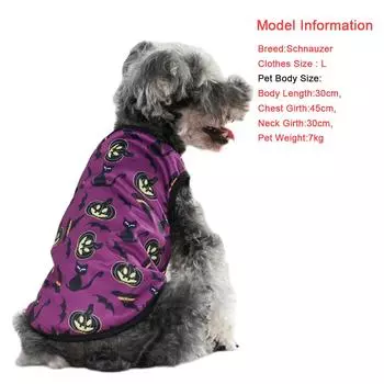 Halloween Small Dog Clothes Pumpkin Bat Print Puppy Costume Soft Lightweight Cat Sweatshirt Festival Pet Outfits Pug Supplies XS