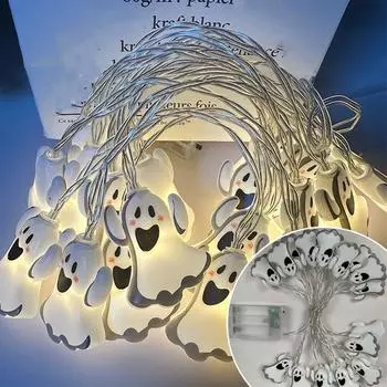 Halloween String Lights Ghosts For Home Decor Indoor Party Holiday 59inch One Size
