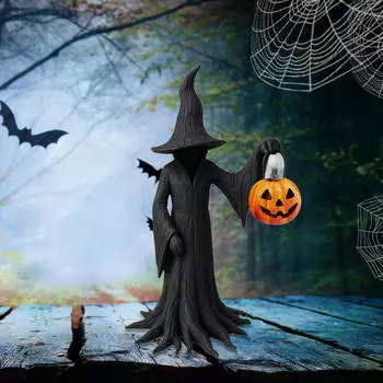 Halloween Witch Statue Craft Decor for Courtyard Backyard Tabletop